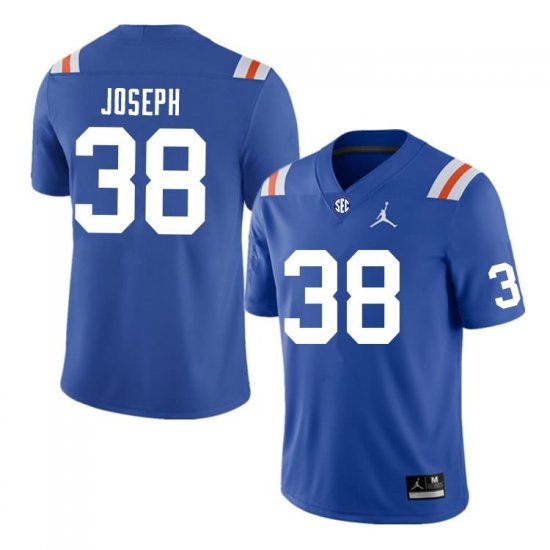 Men's Florida Gators #38 Carlson Joseph NCAA Nike Blue Throwback Authentic Stitched College Football Jersey XRR4662HK